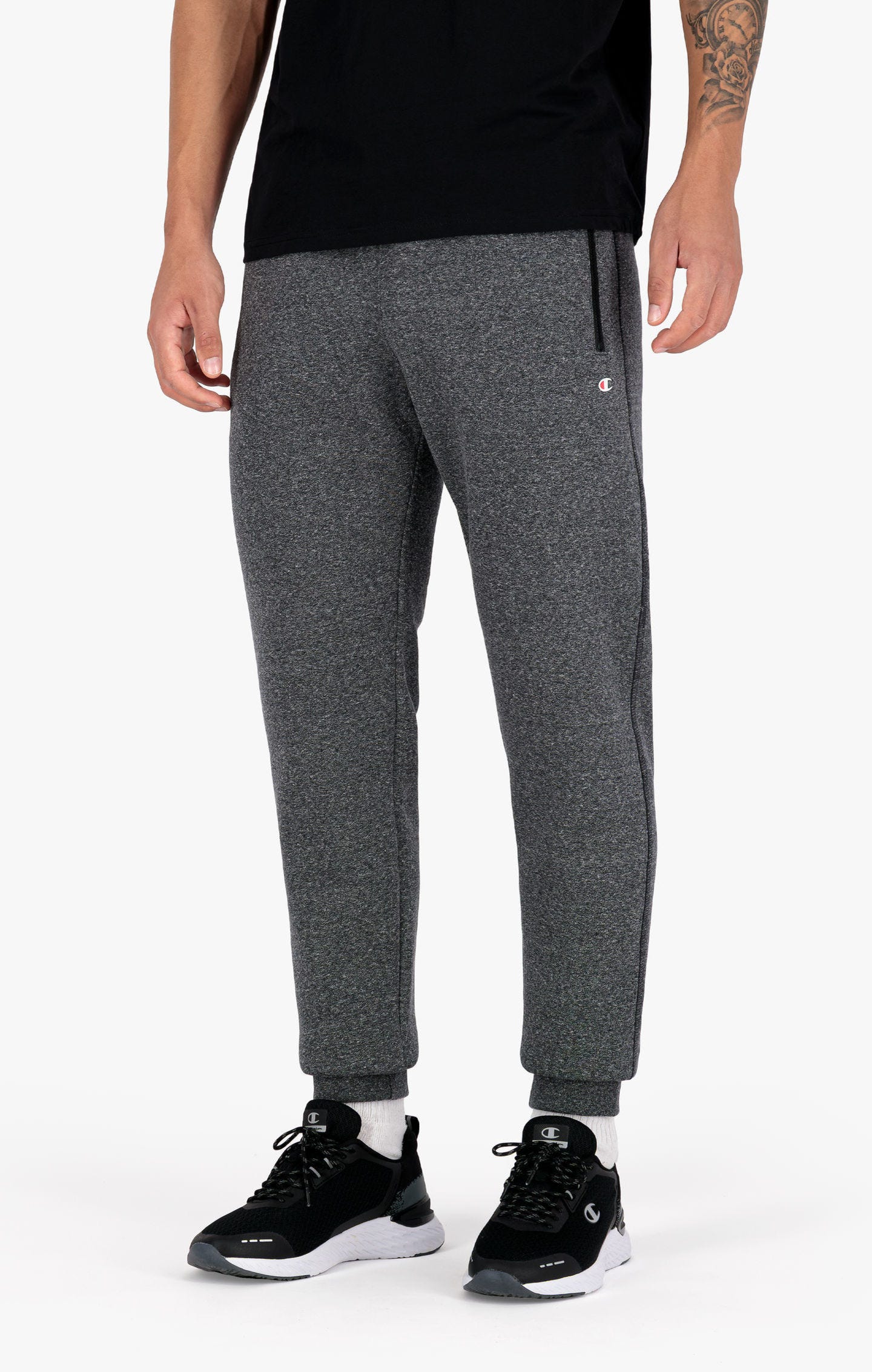 Zipped Pocket Cotton Terry Cuffed Joggers