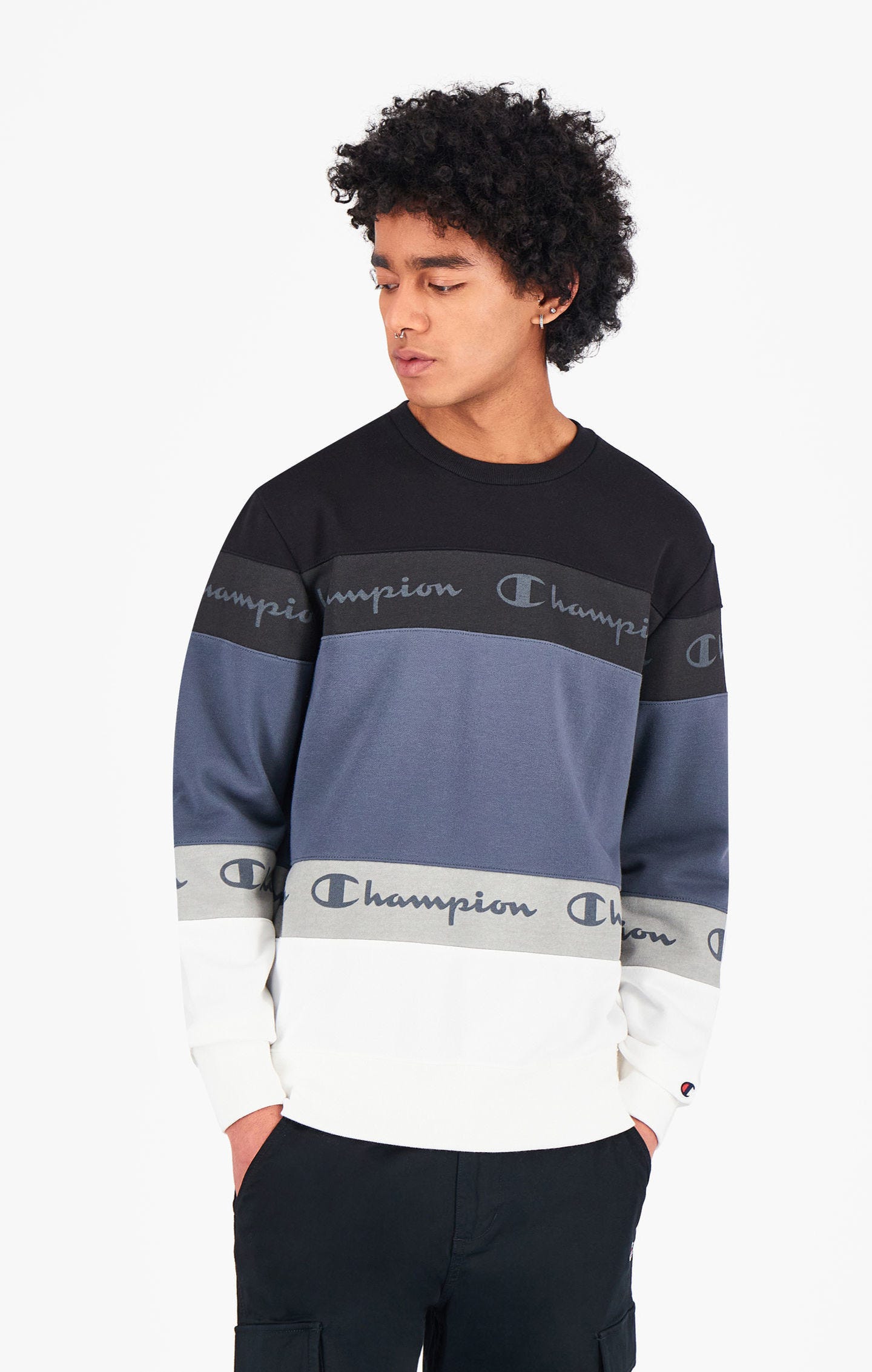 Ombré Stripe Cotton Terry Sweatshirt