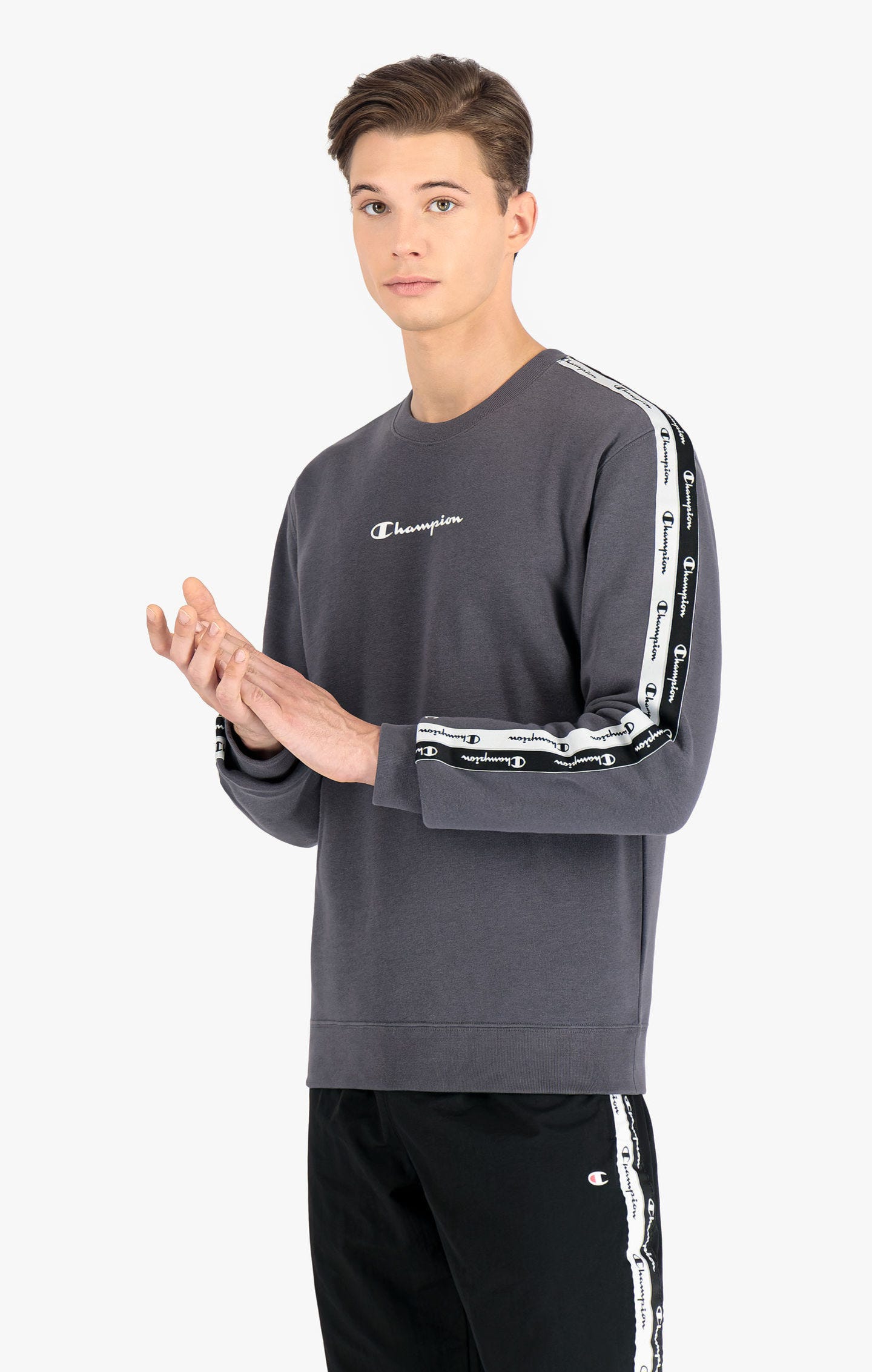 Sweatshirt à doubles bandes logo