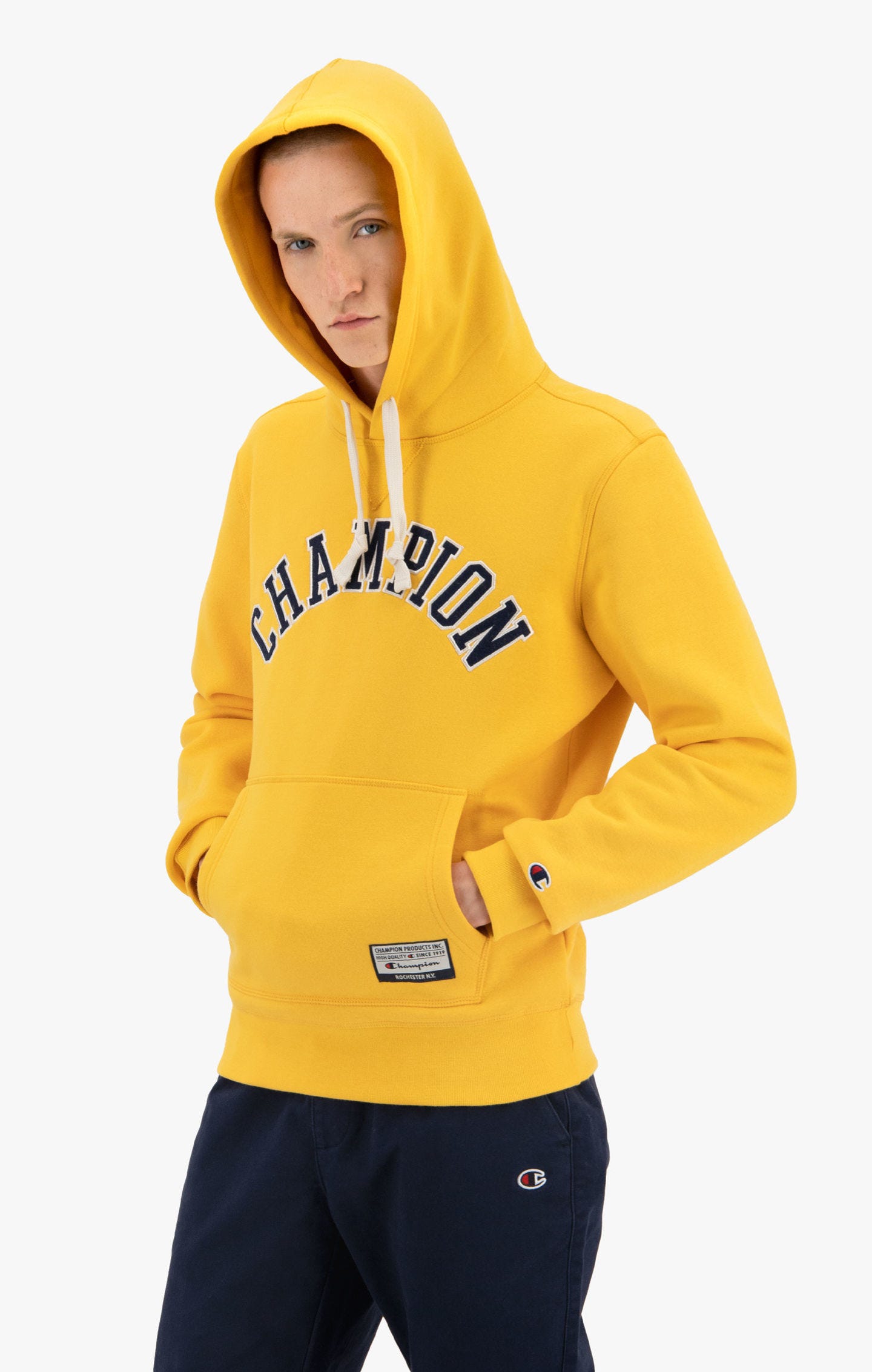 Sweatshirt à capuche et logo universitaire en coton bio mélangé