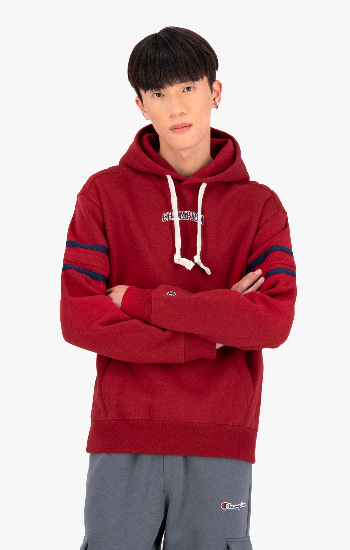 Sweatshirt à capuche Varsity en coton bio à logo