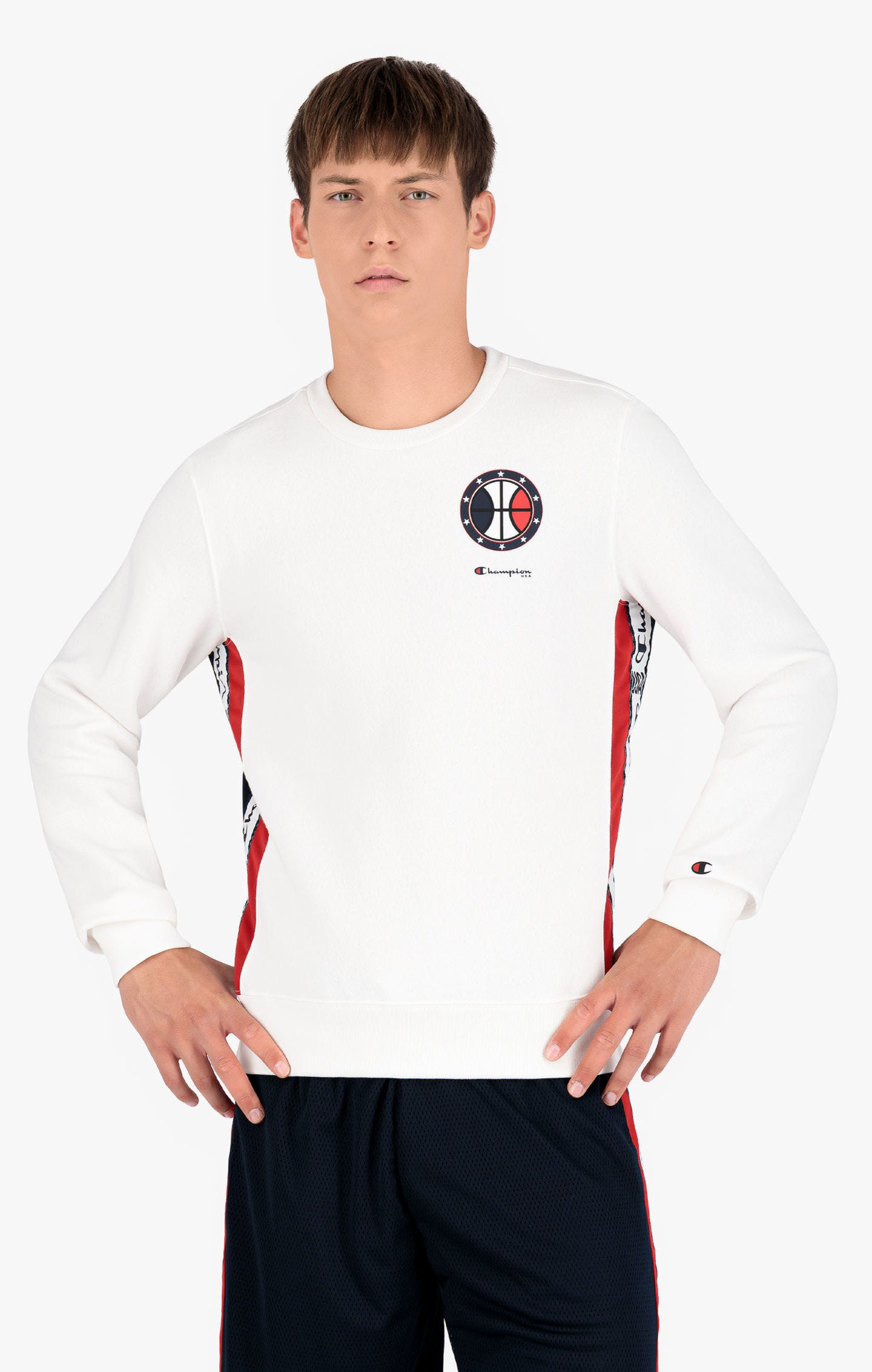 Sweatshirt à bandes logo Champion USA