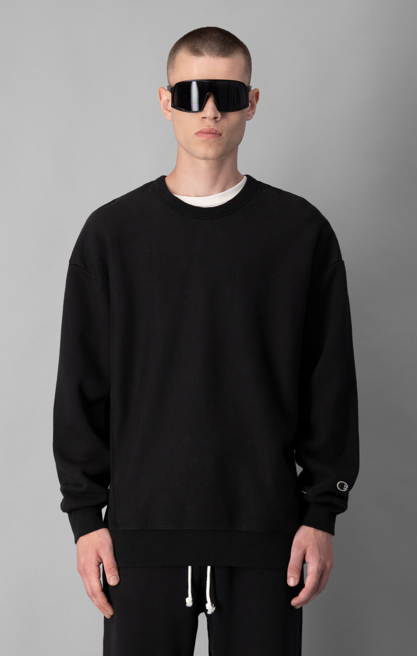 Sweatshirt en coton bio teint en plongée