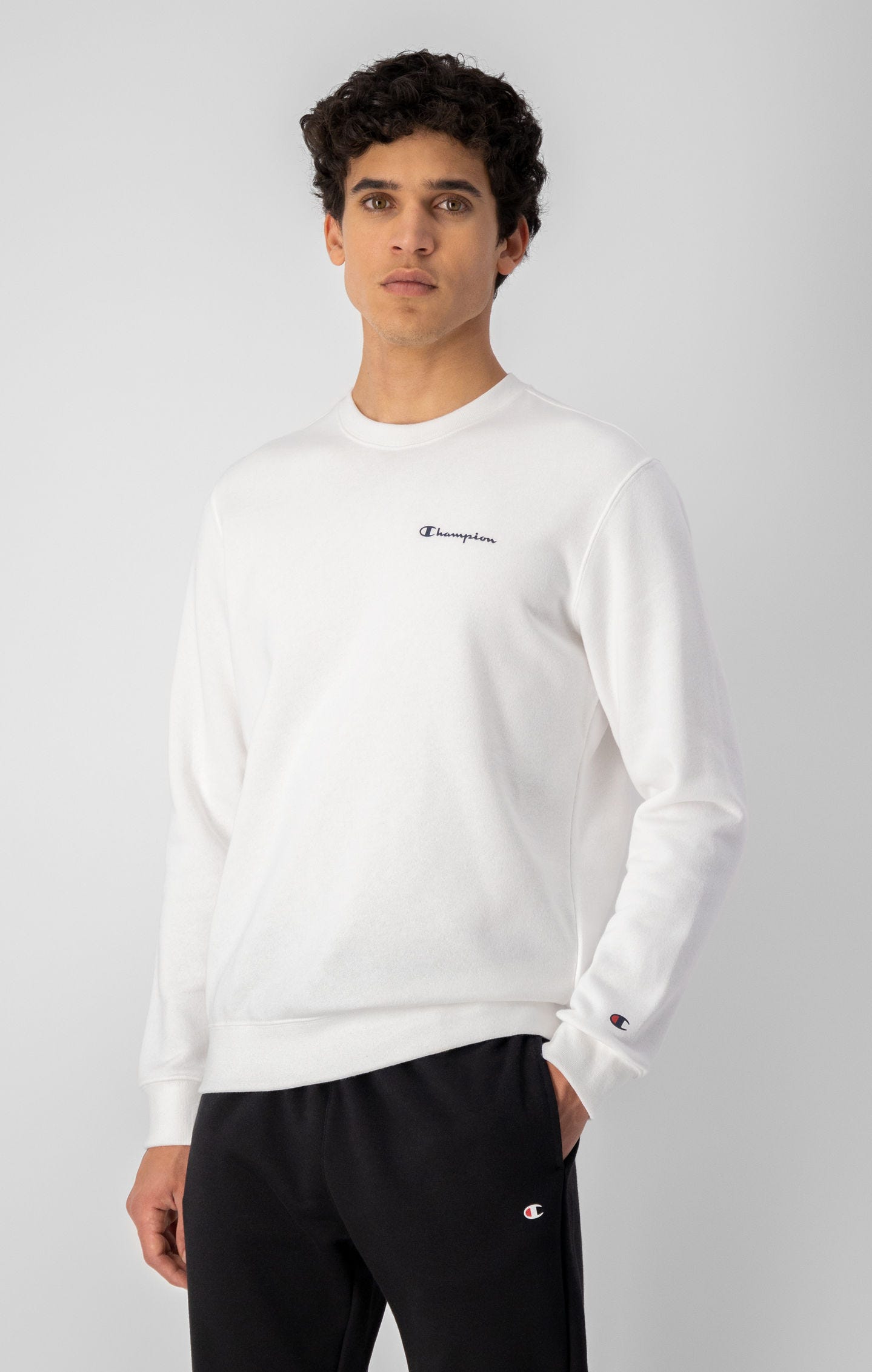 Sweatshirt en coton bouclé à petit logo