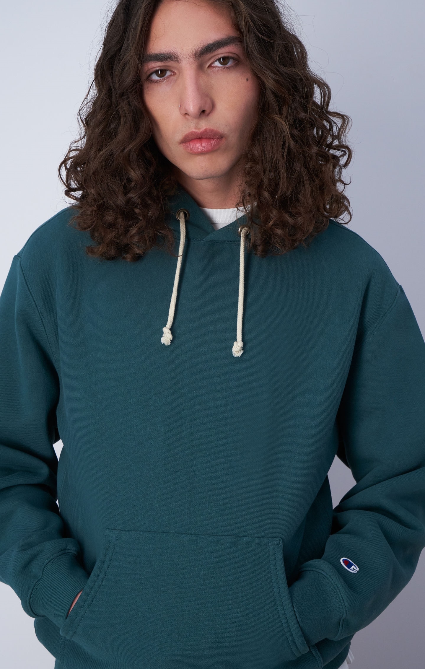 Champion Vert Sweatshirt à capuche minimaliste Reverse Weave