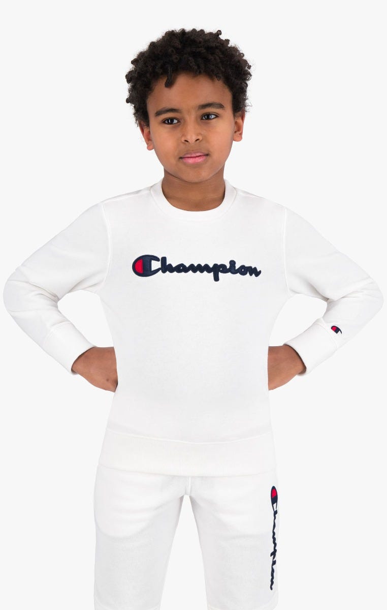 Sweatshirt en coton bouclé à logo Champion en satin - Garçons
