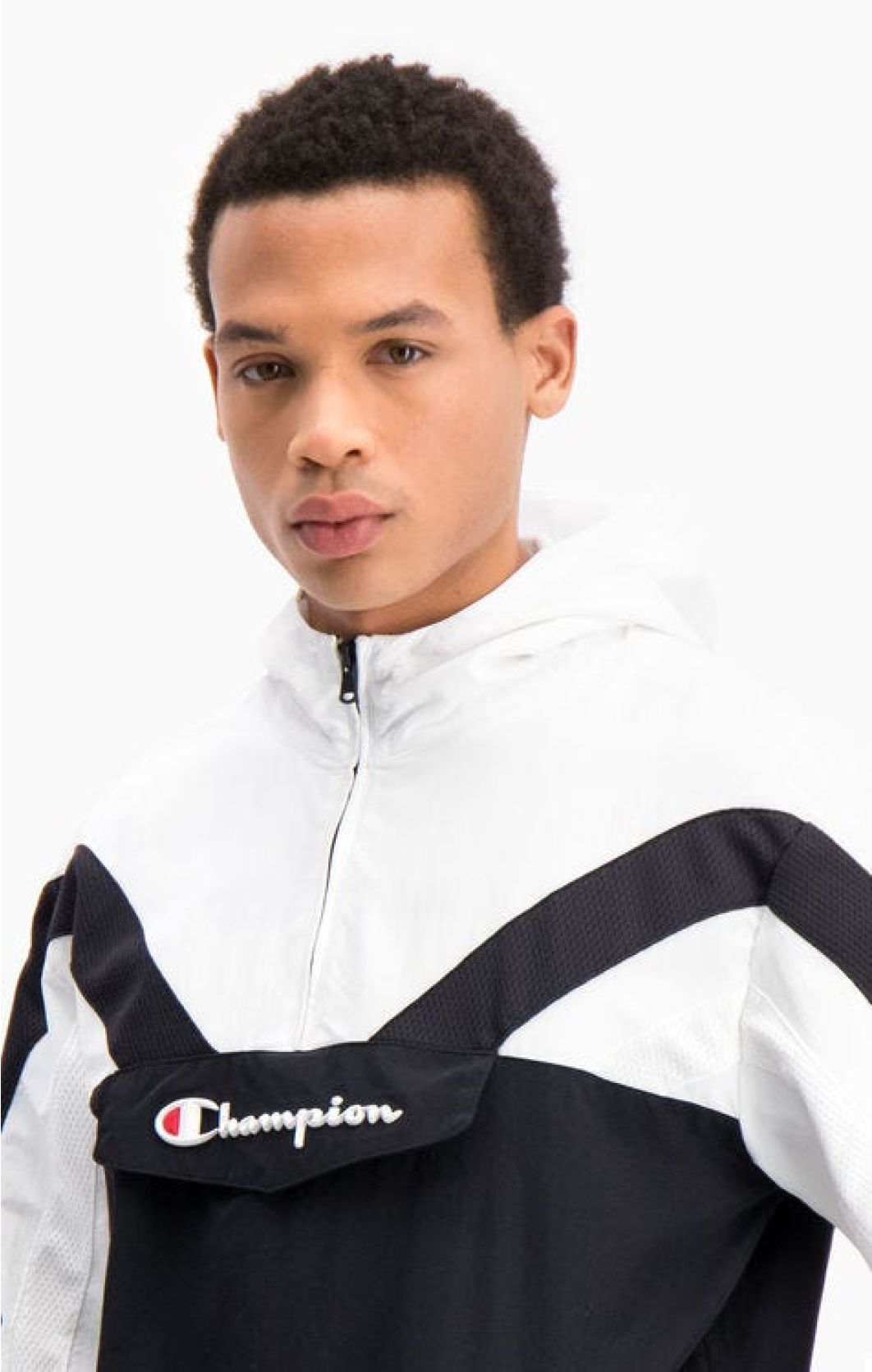 Champion Men Track Jacket Hooded Half Zip Sweatshirt 214263 