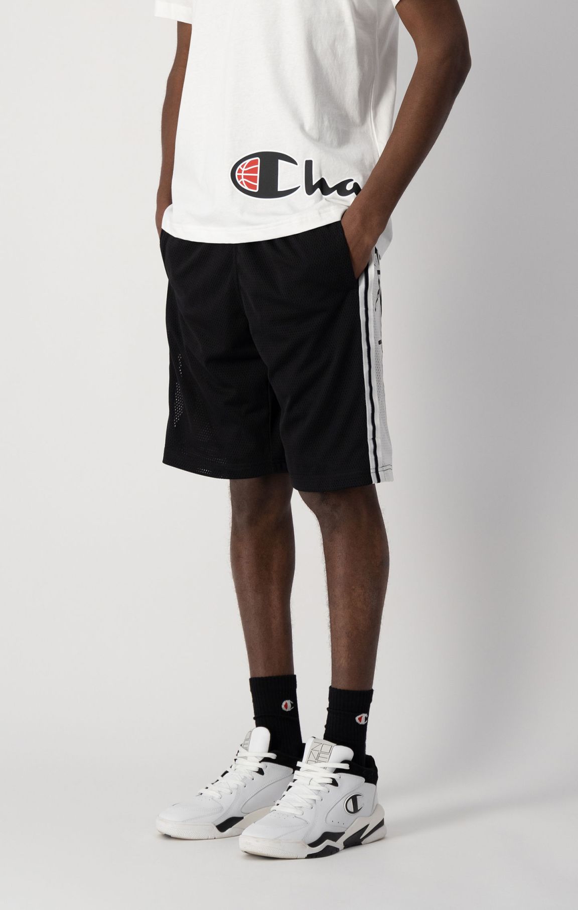 Black Basketball Side Detail Mesh Shorts