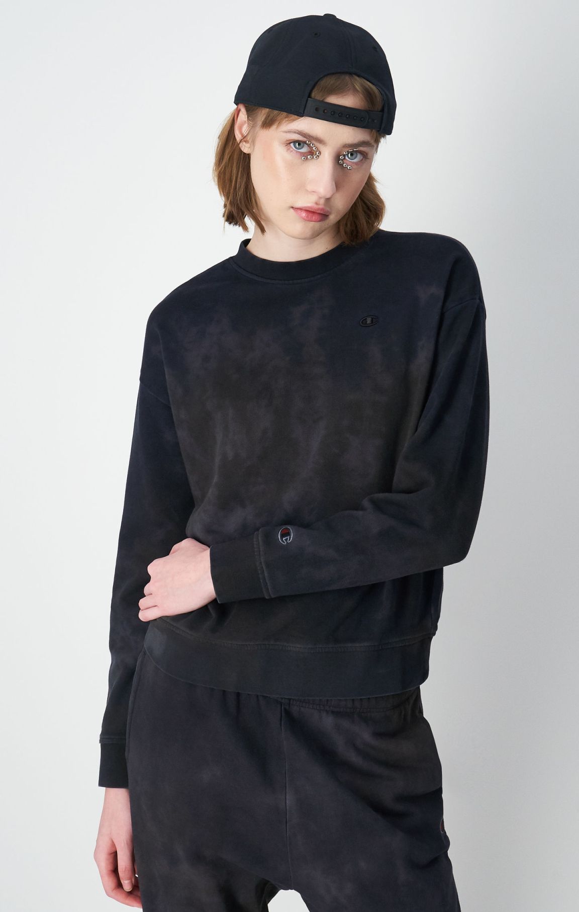 Garment-Dyed Embroidered Sweatshirt