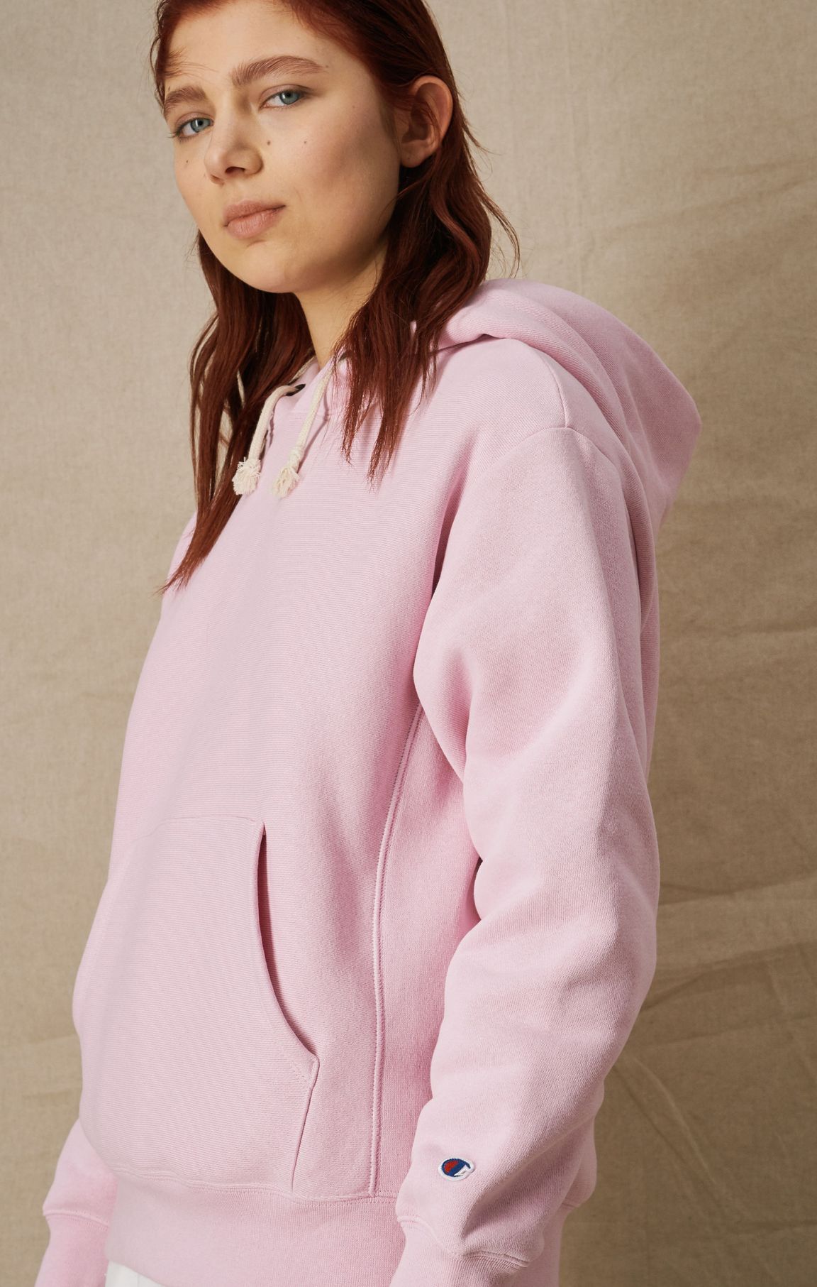 Rose Sweatshirt à capuche Reverse Weave minimaliste
