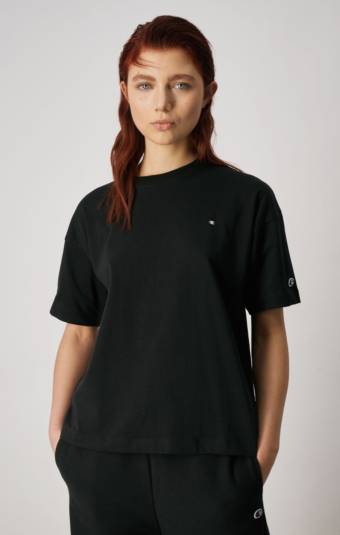 Noir T-shirt minimaliste oversize en coton