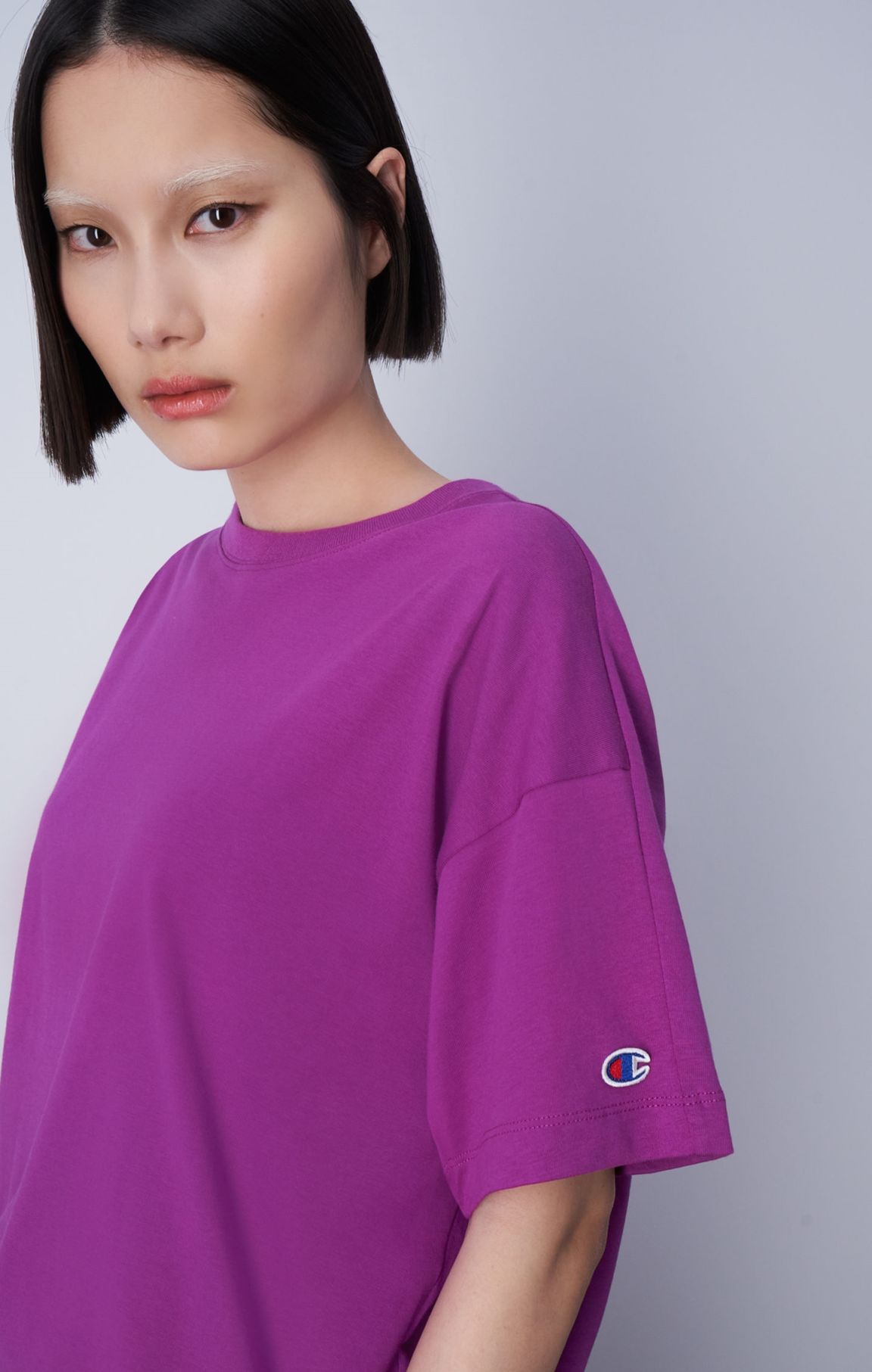 Viola T-shirt Minimal In Cotone C Logo