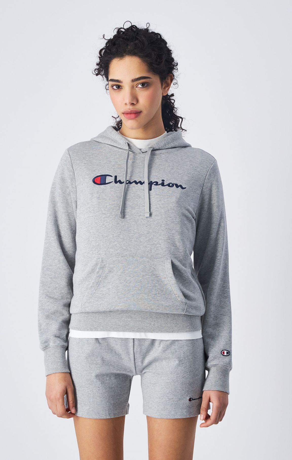 Champion, Soft Touch, Pullover Sweatshirt with Drawstring, Crew for Women,  Black C Logo, X-Small at  Women's Clothing store