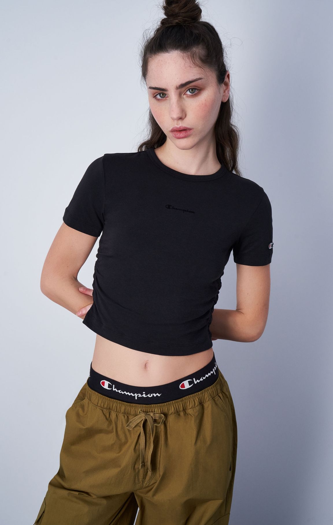 T-shirt Cropped In Cotone Logo Champion