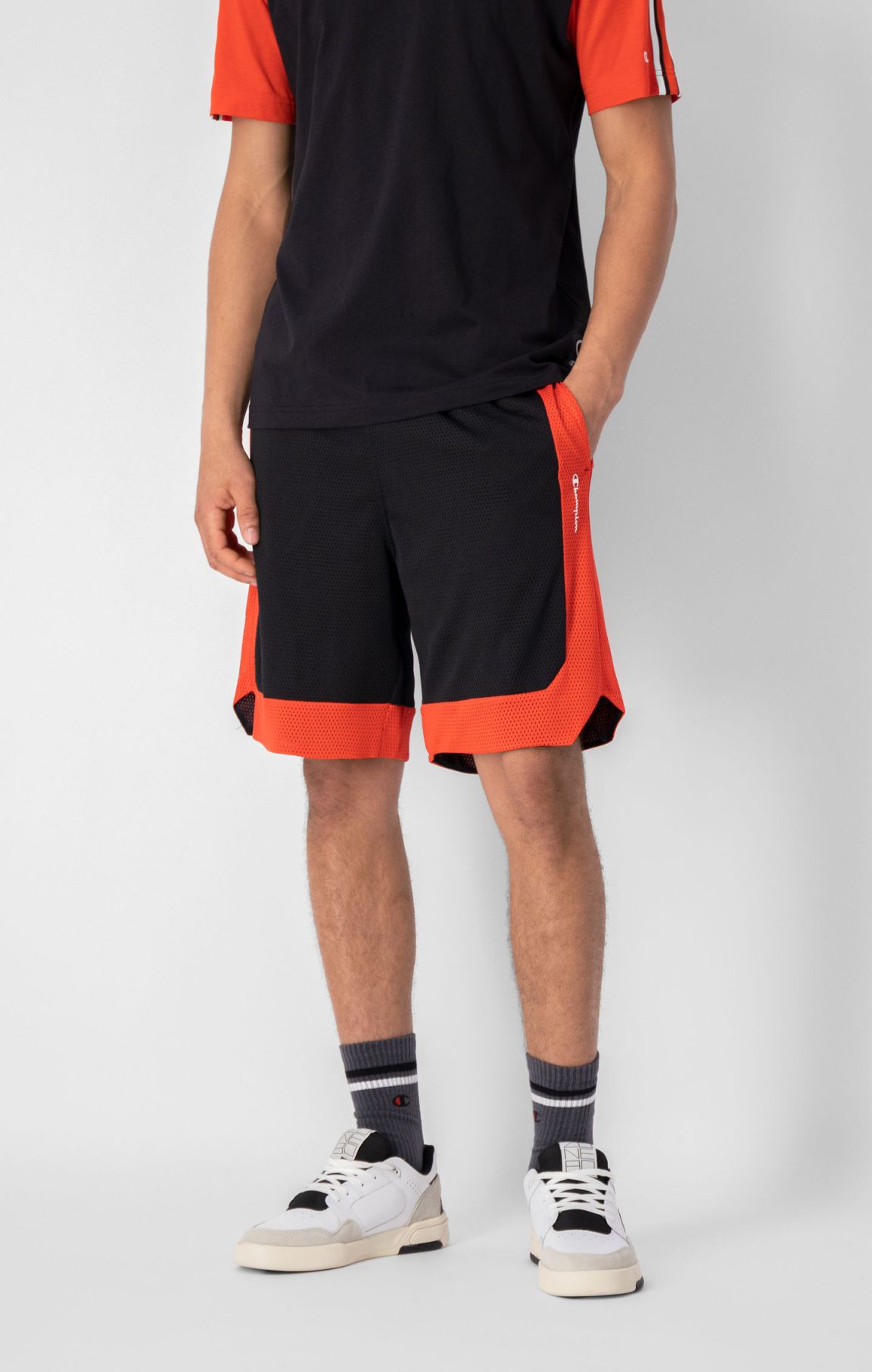 Black / Light Oxford Grey Basketball Soft Mesh Shorts