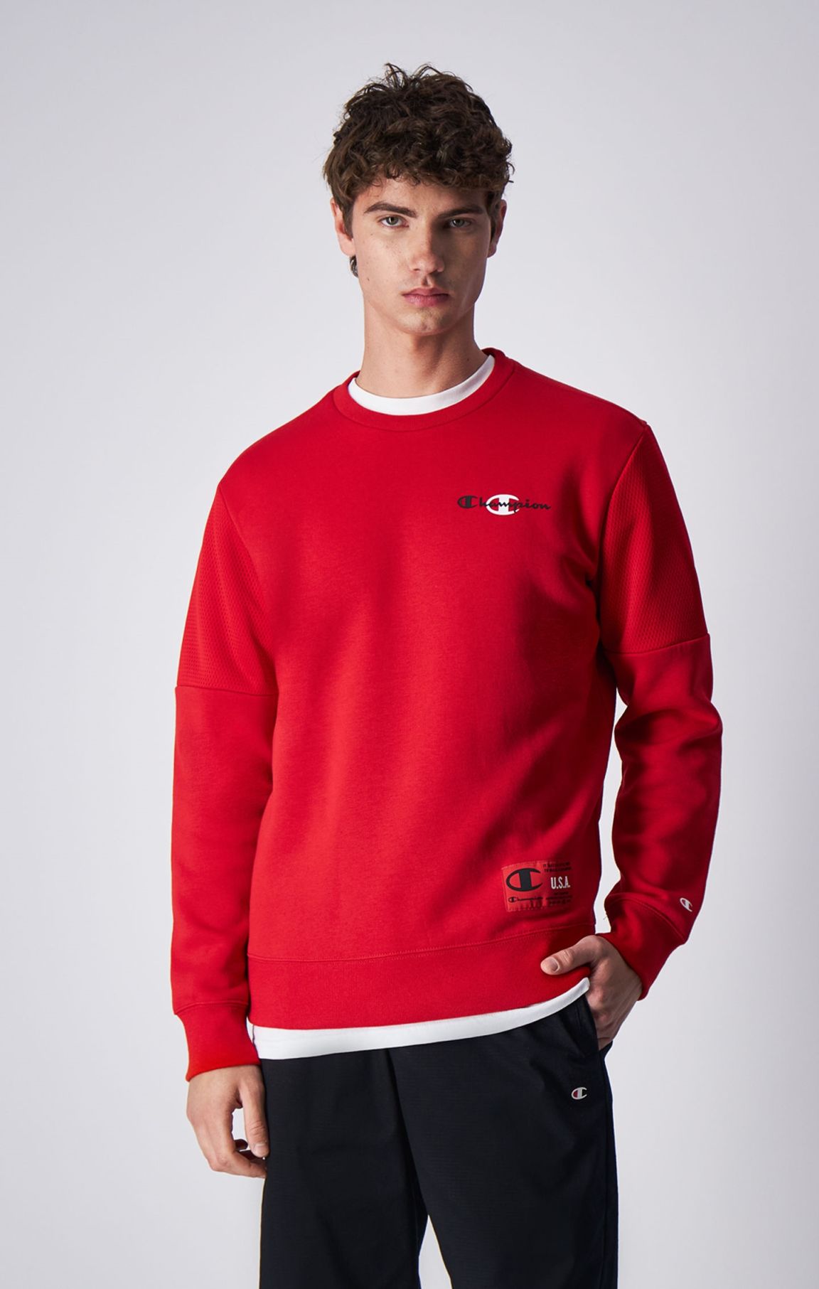 Haute Red Powerfleece-Sweatshirt im Basketball-Stil