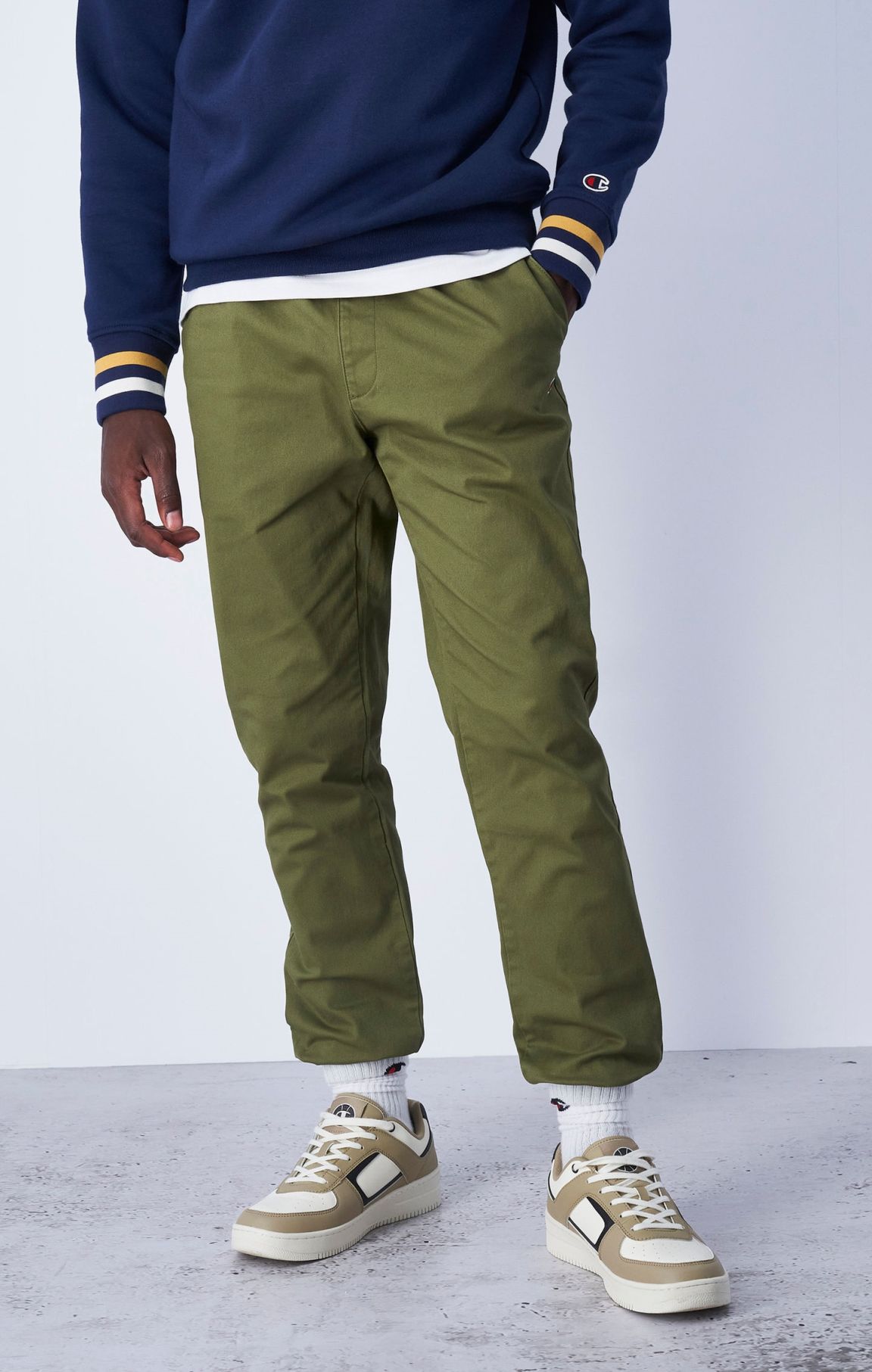 Olive Green Heavy Washed Cotton Pants