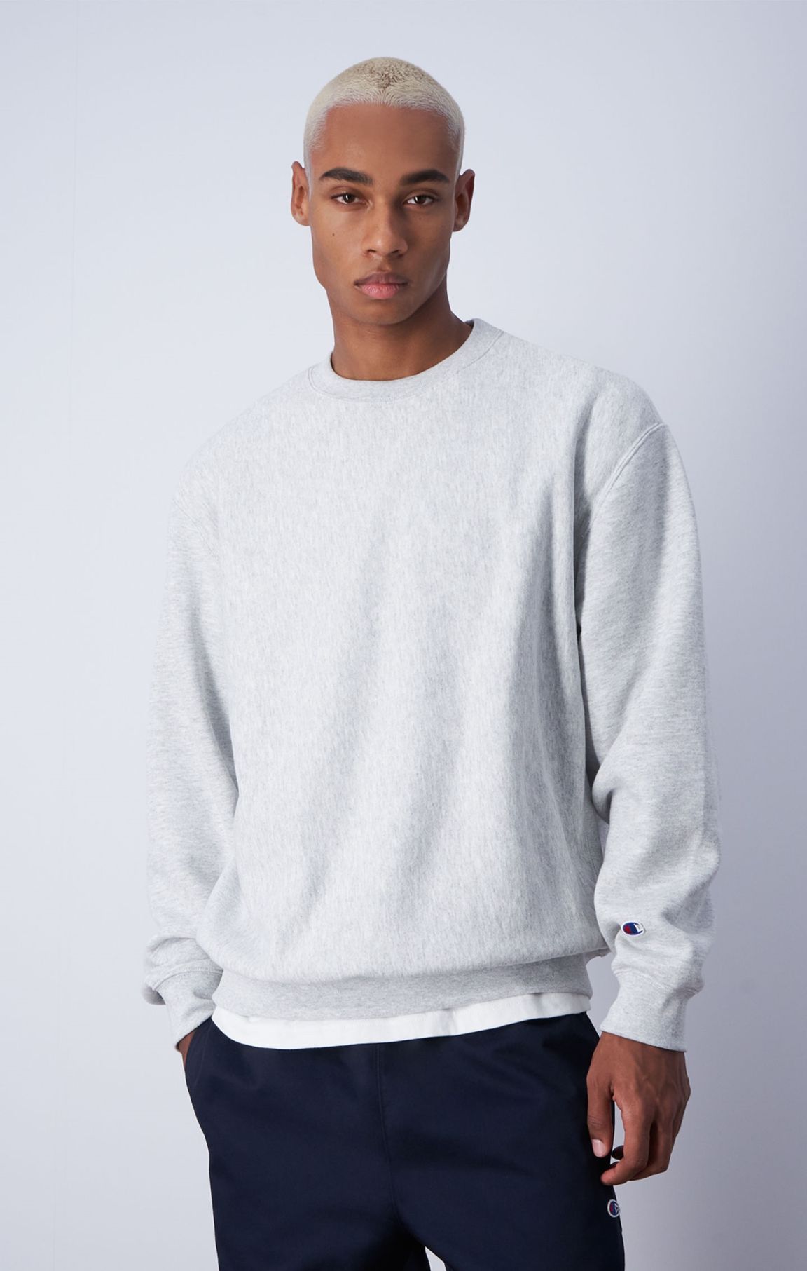 Light Grey Minimal Reverse Weave Sweatshirt