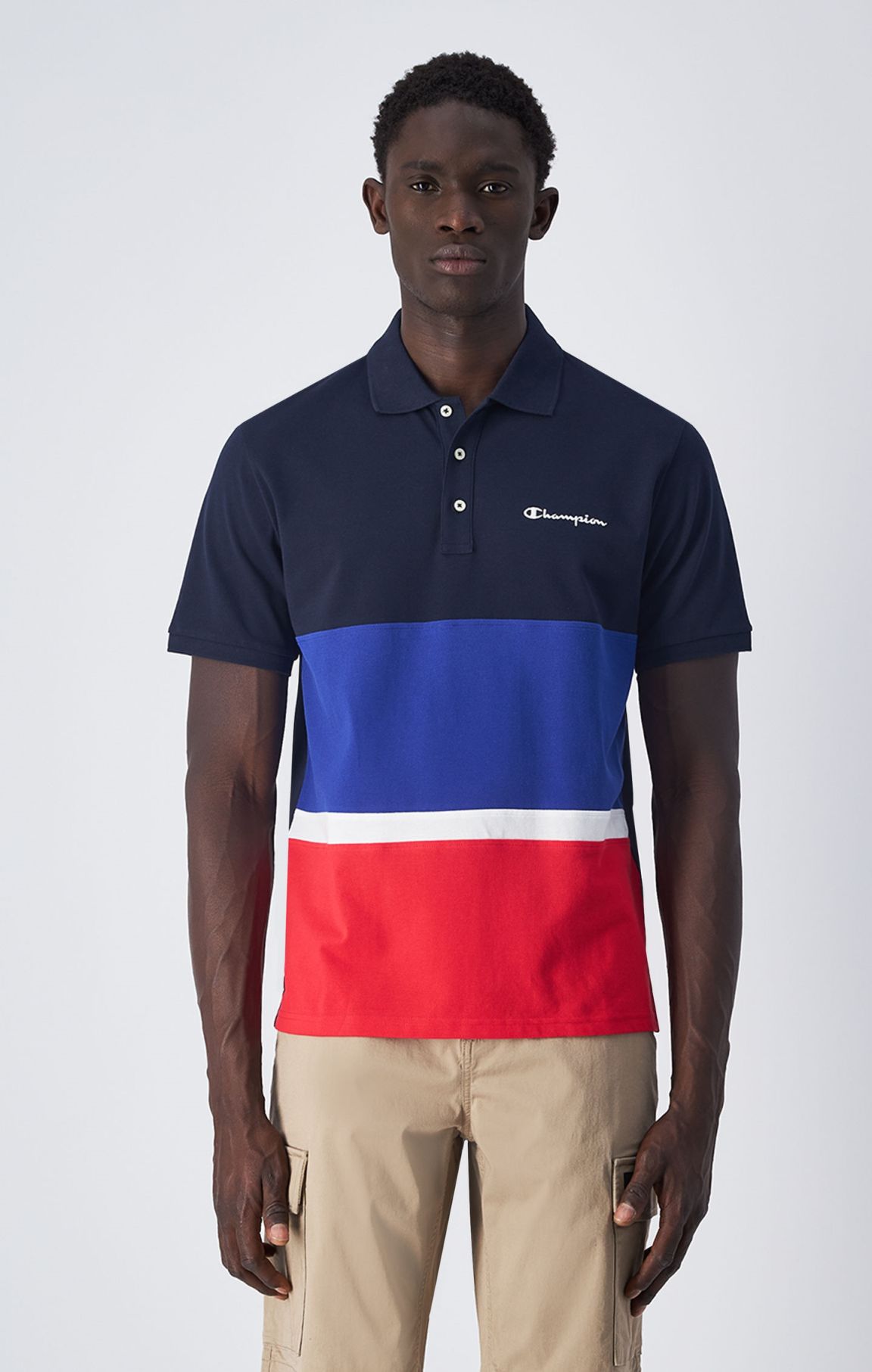 Gestreiftes Poloshirt aus Baumwolle mit C-Logo