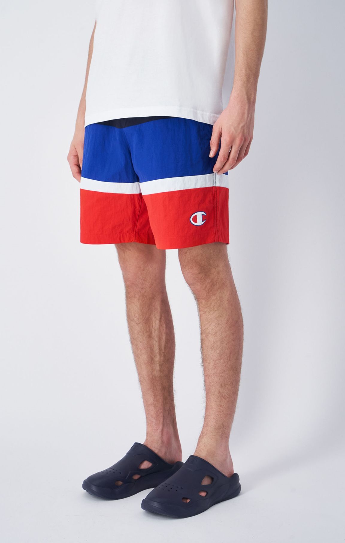 Multicolour Crinkle Nylon Beach Shorts