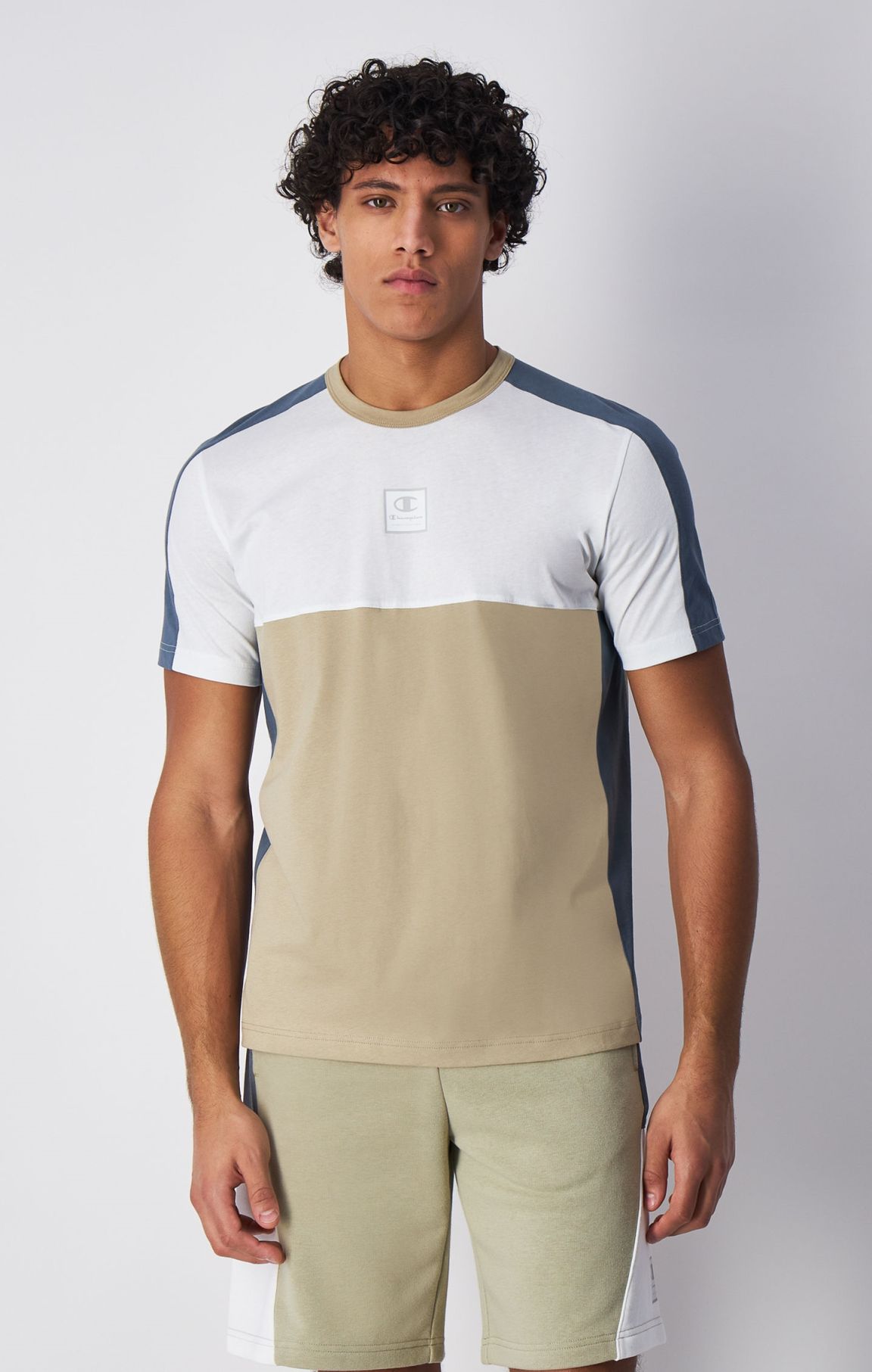 T-shirt en coton motif colour-block
