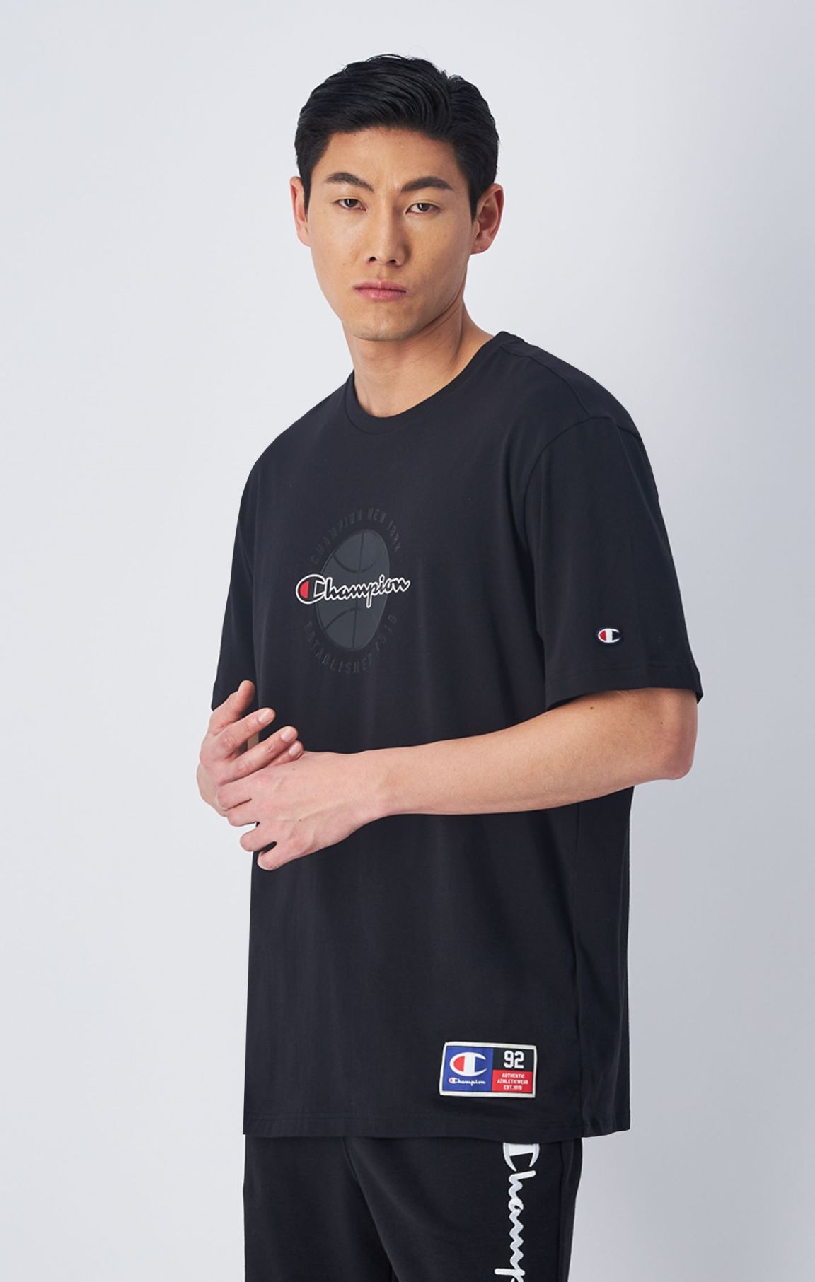 T-Shirt in Cotone Elasticizzato Stampa Basket