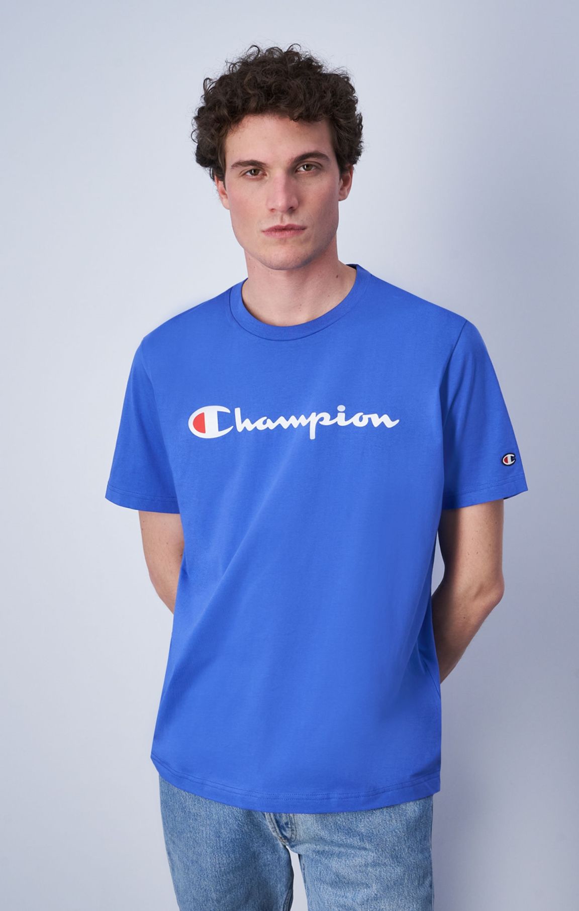 Rundhals-T-Shirt mit großem Champion-Logo