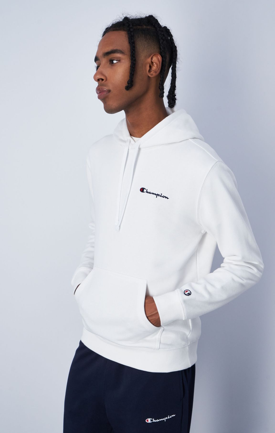 Embroidered Small Script Logo Hoodie