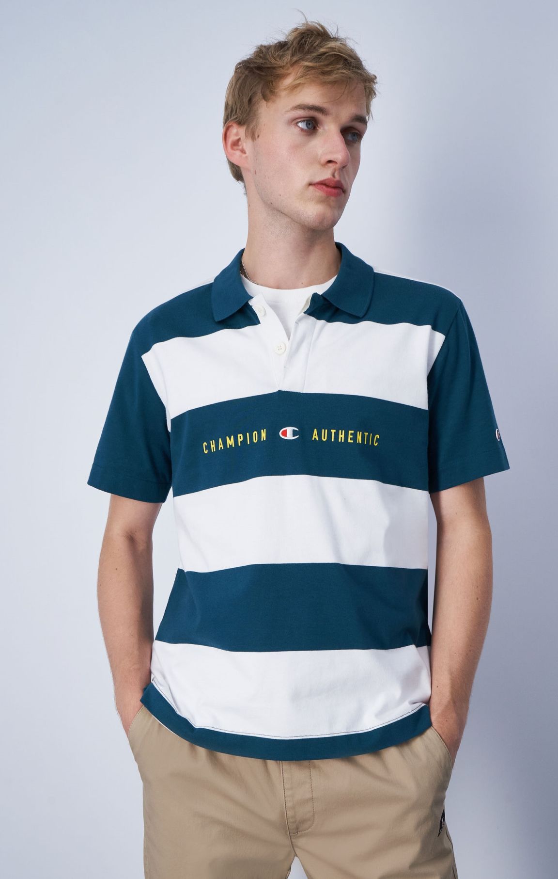 Champion Authentic Striped Polo Shirt