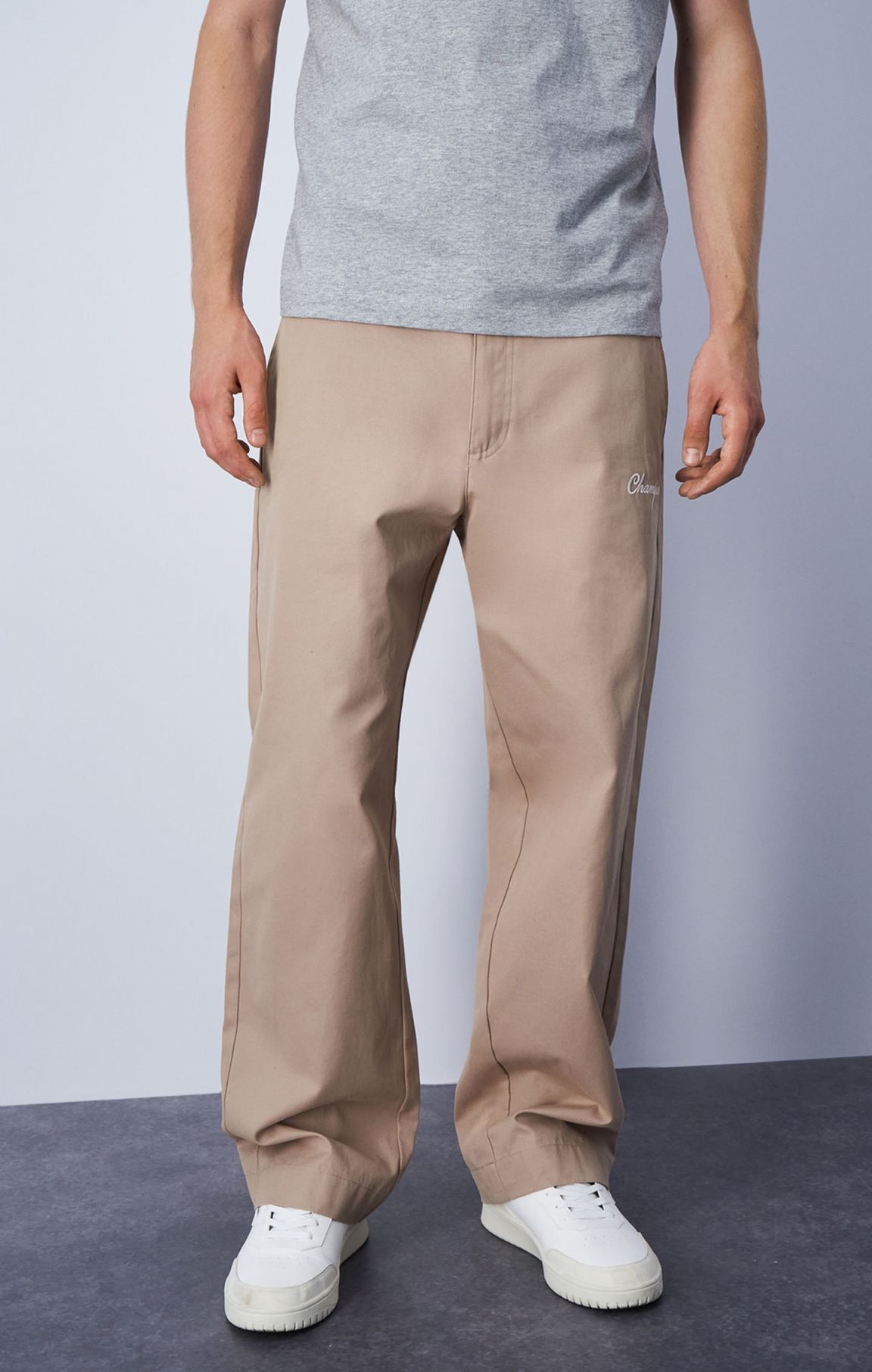 Pantalón de sarga de algodón con logotipo Italic