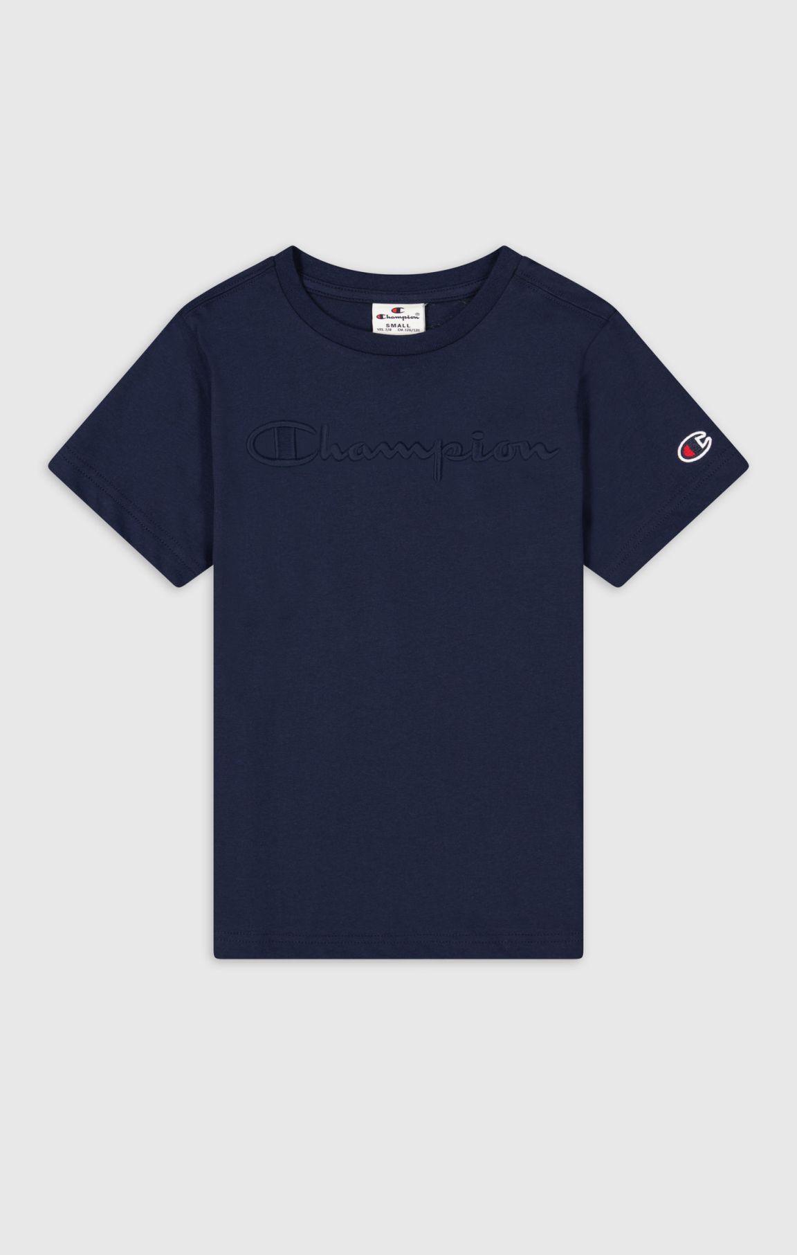 Bleu Foncé T-shirt en coton à logos brodés - Garçons