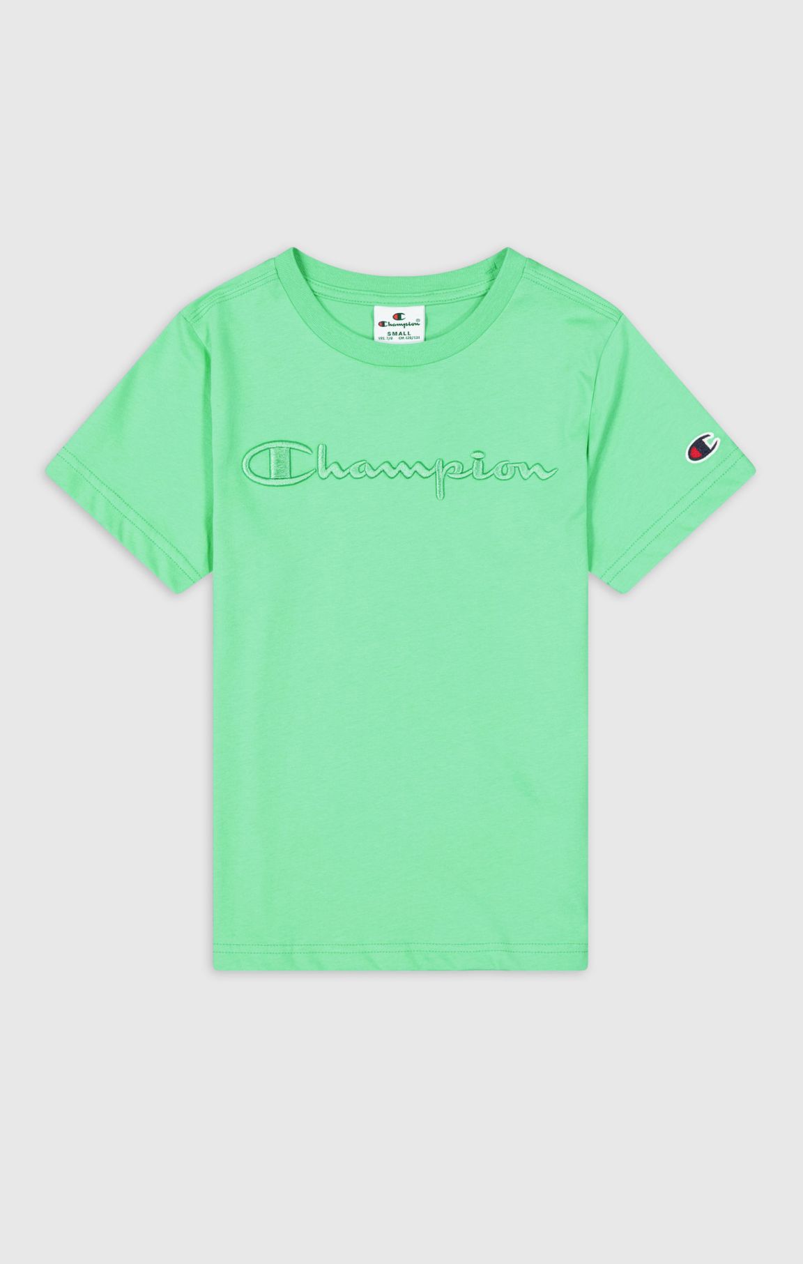 Lime Green Boys Embroidered Cotton T-Shirt