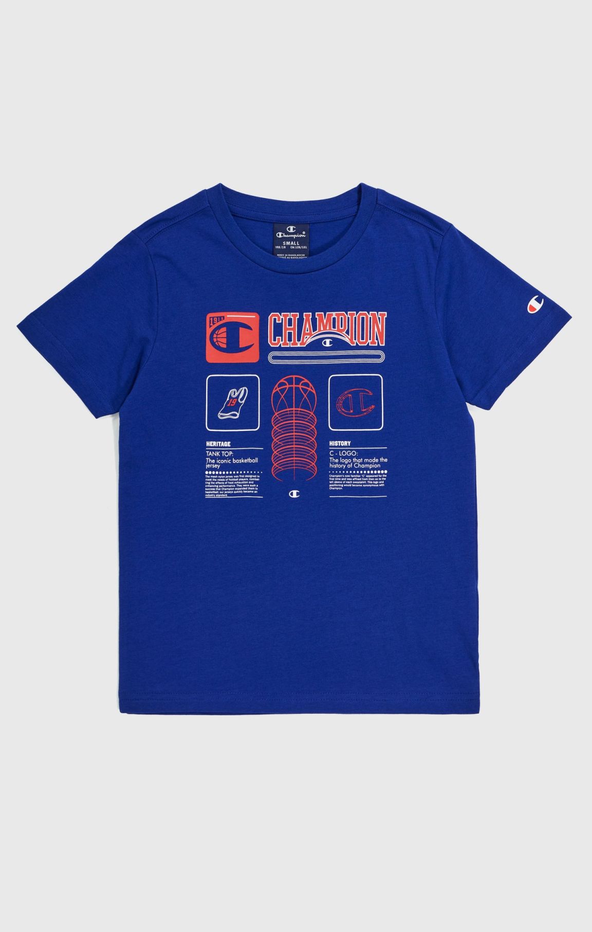Dark Blue Boys Basketball Cotton T-Shirt