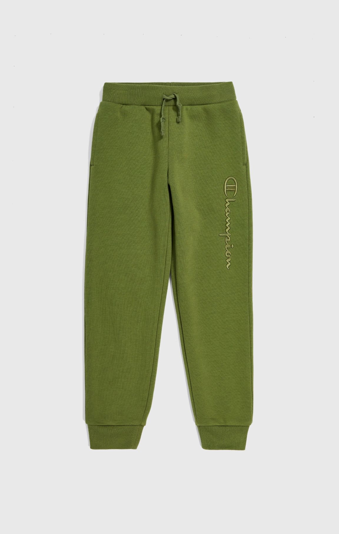 Olive Green Boys Tonal Embroidery Joggers