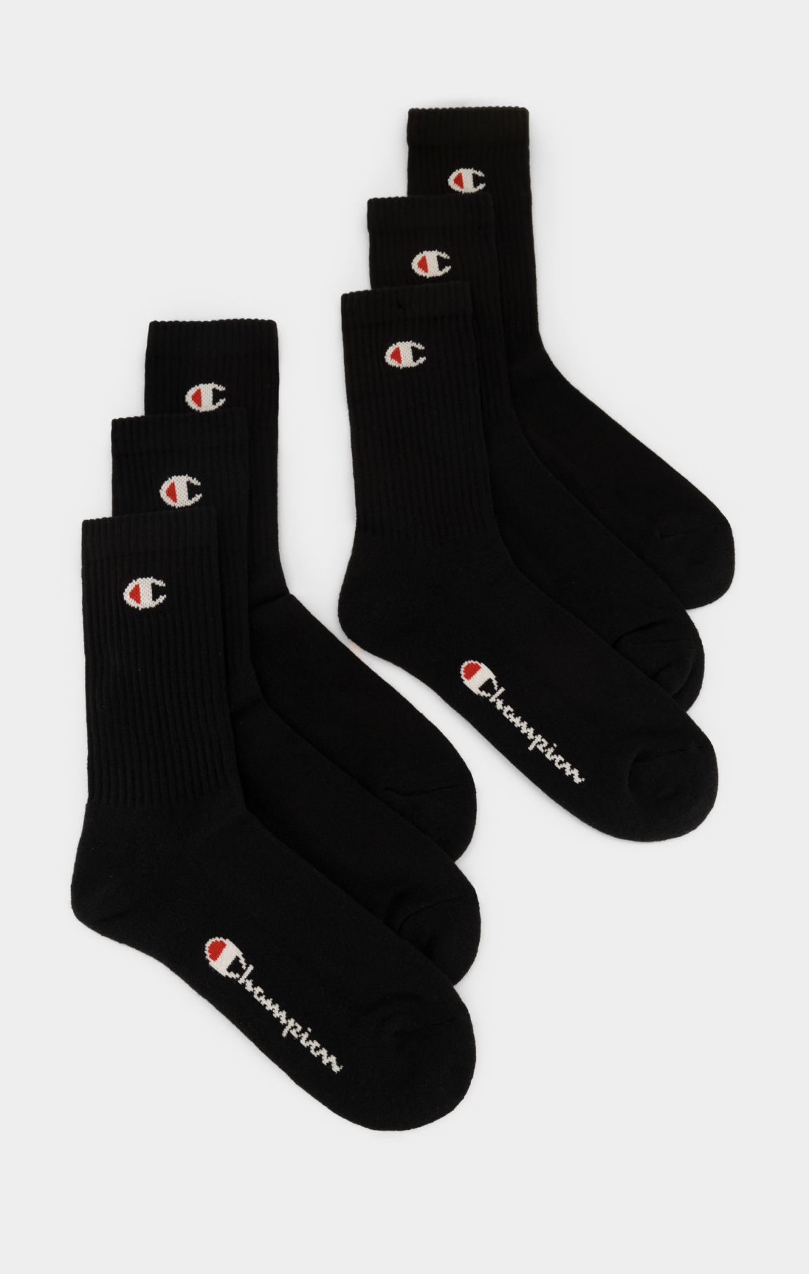Black Six Pack Breathable Crew Socks