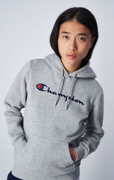 Sweatshirt léger à capuche et logo Champion