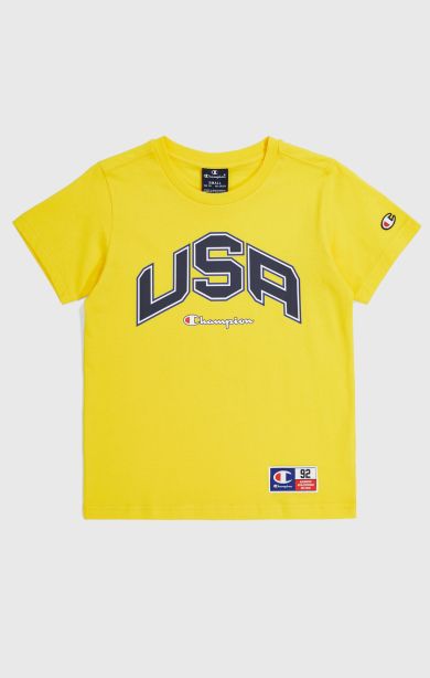 Boys USA Logo Cotton T-Shirt