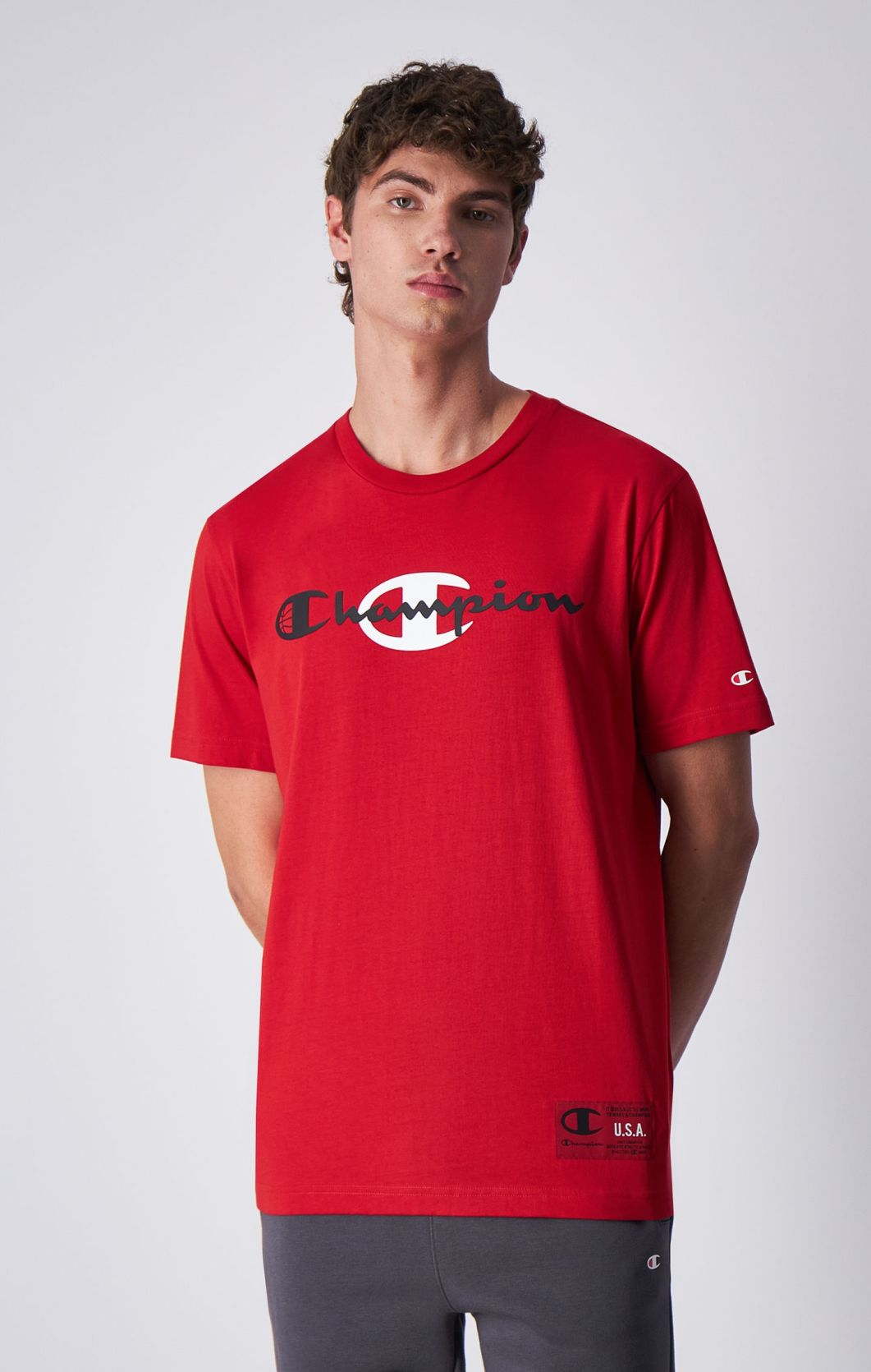 Rundhals-T-Shirt aus Baumwolle im Basketball-Stil | Champion Deutschland