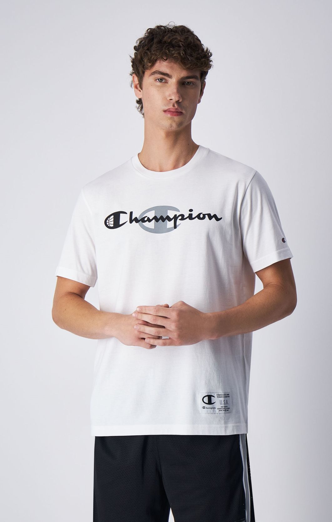 Baumwolle Deutschland Champion im | Rundhals-T-Shirt aus Basketball-Stil
