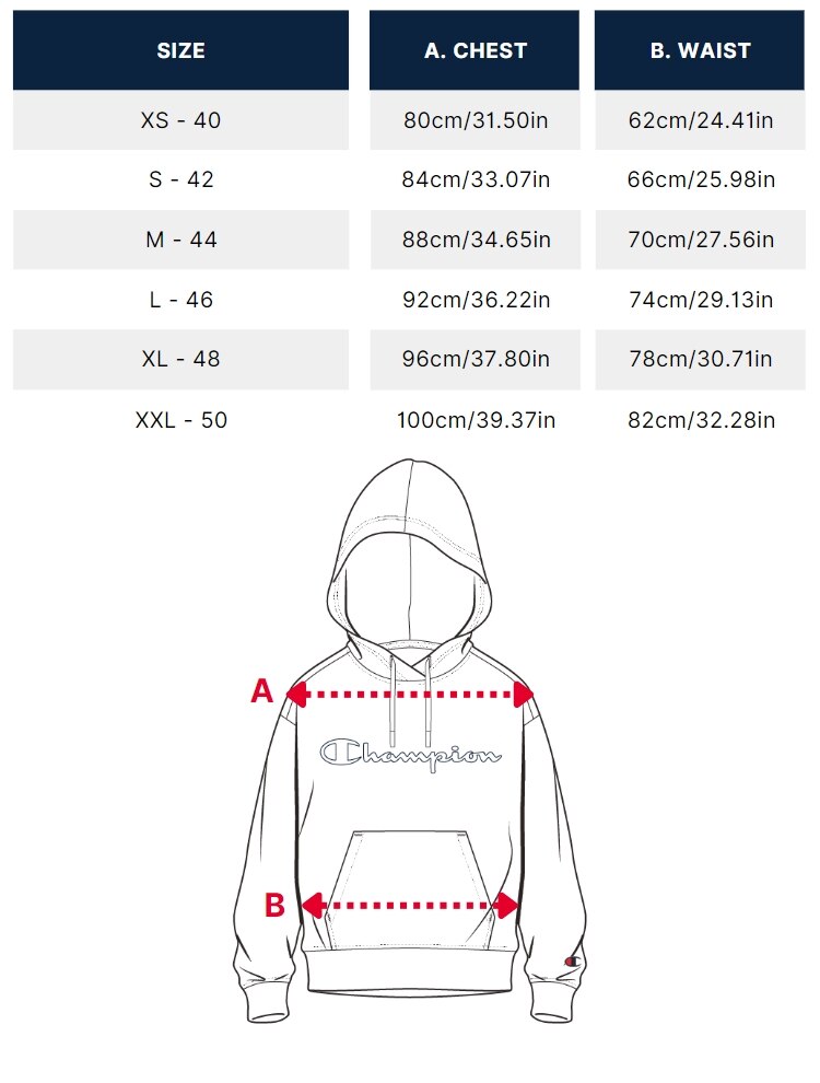Women's Size Guide | Champion |